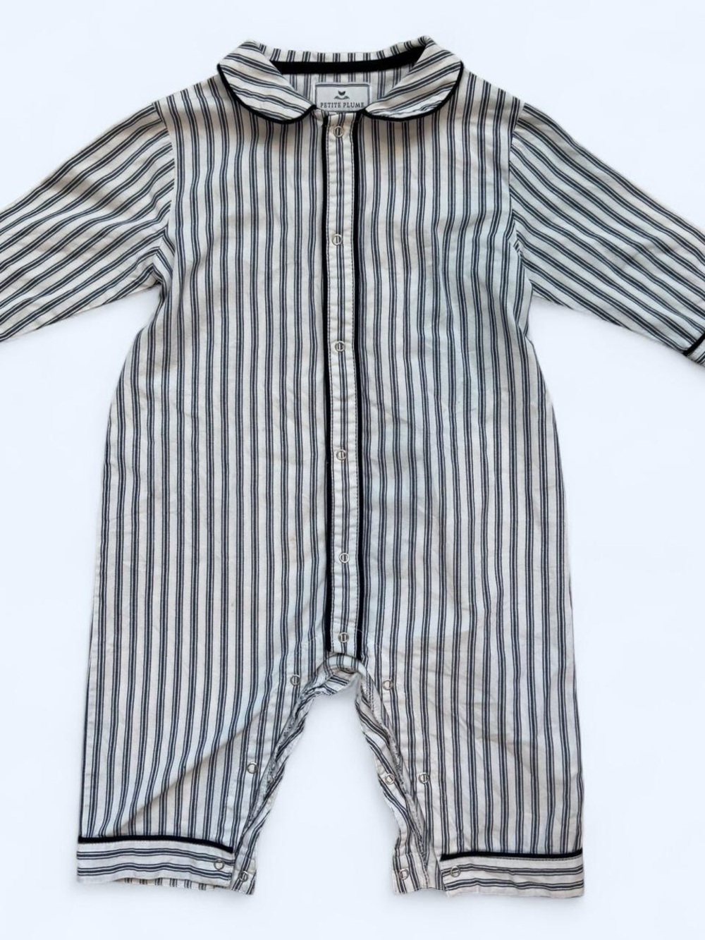 Petite Plum Striped Navy & White One-Piece Romper
